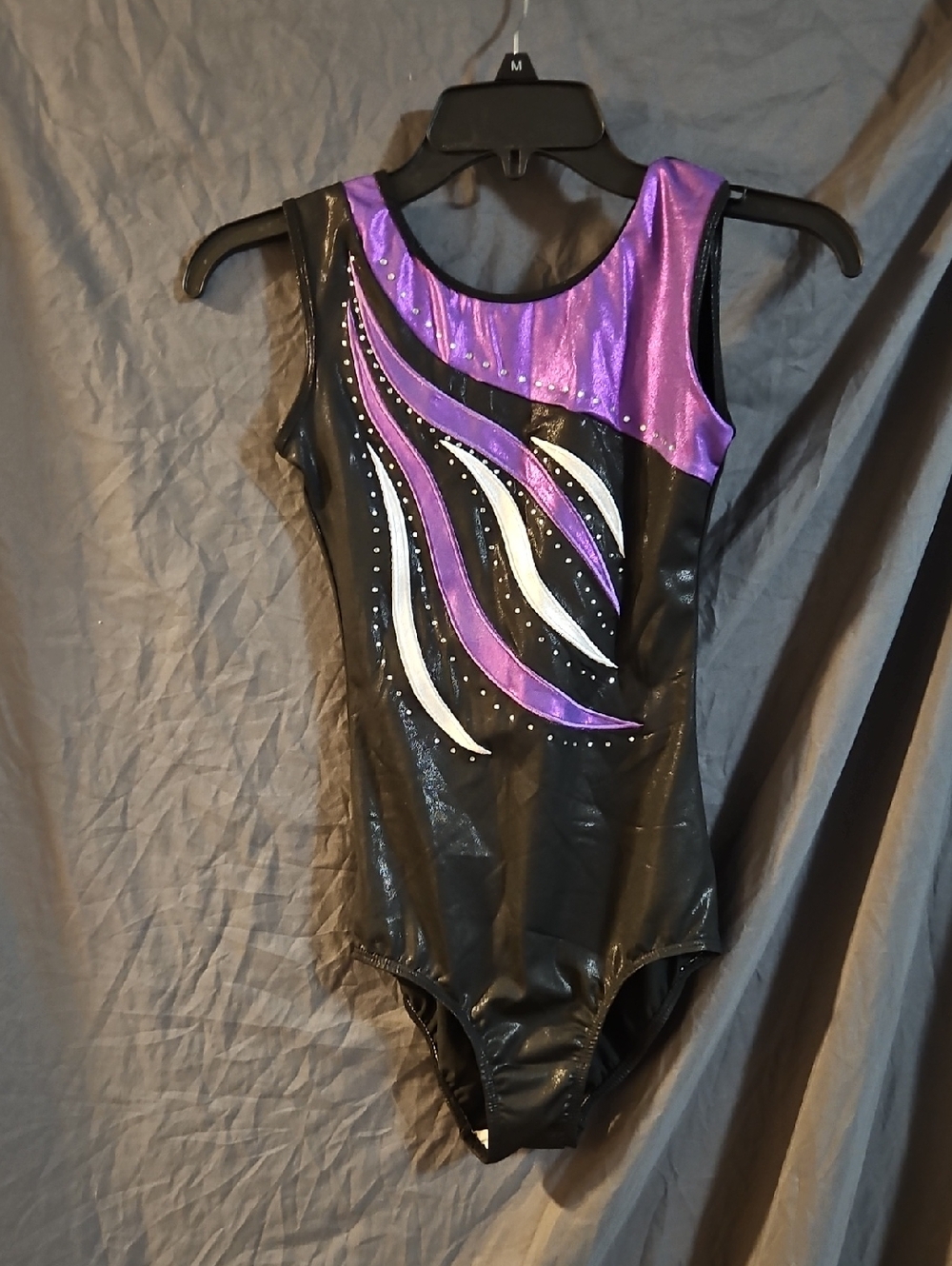 ZKQL GIRLS BLACK/PURPLE LEOTARD: NEW WITH TAGS: Size 14